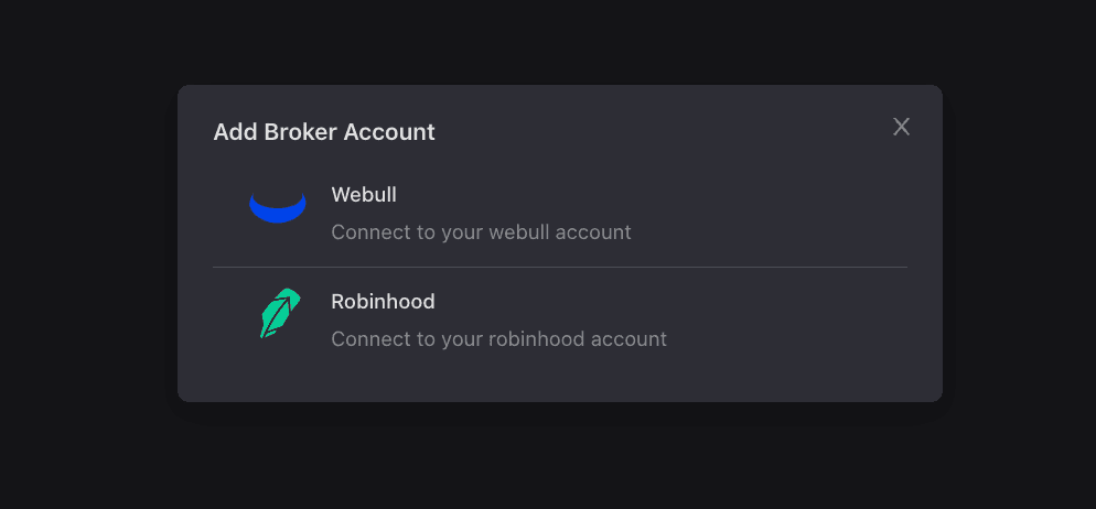 How to connect Robinhood Broker Account